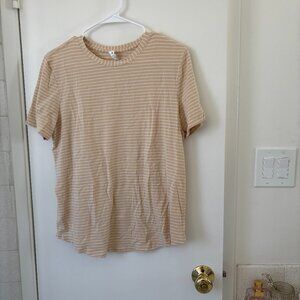 Lululemon Beige Striped Tee - Size 10
